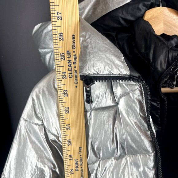 Michael Michael Kors Silver Puffer Coat With Hood Size 10/12 - Picture 6 of 8